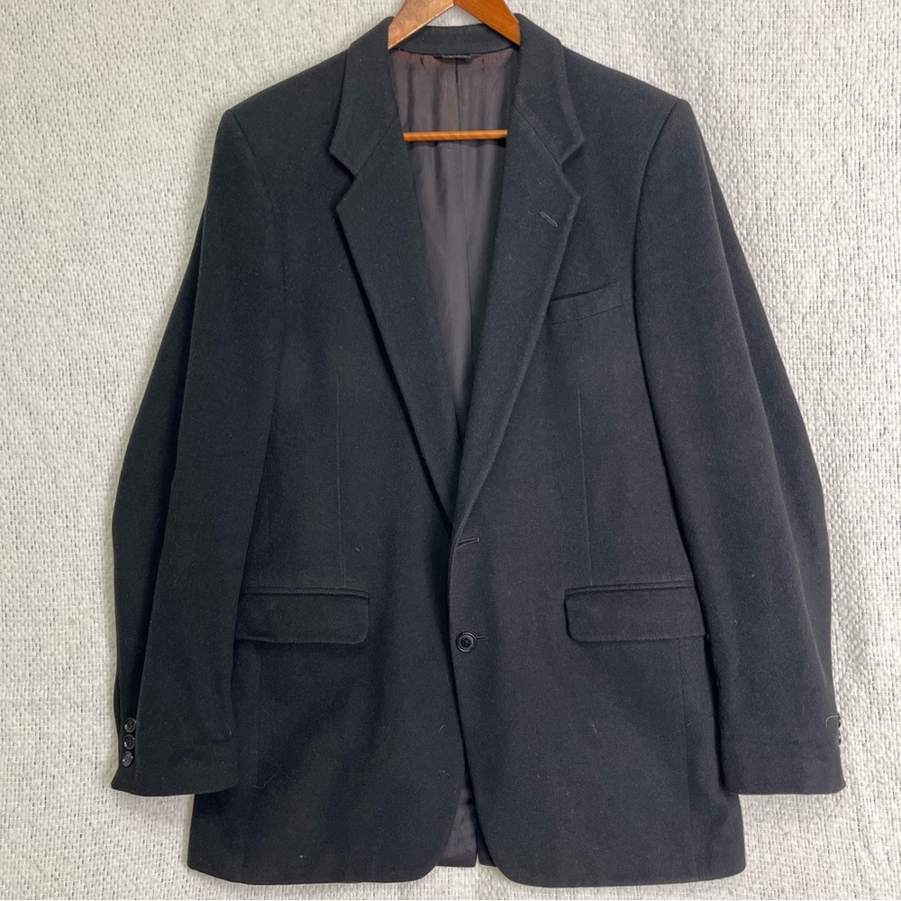 Vintage Gianni Firenze Italy Mens Black Blazer Sport Coat Vintage Jacket Fair M